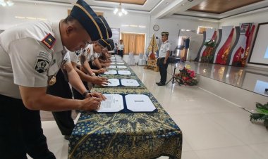 Rutan Pekalongan Ikuti Penandatanganan Pakta Integritas UPT Pemasyarakatan se-Jawa Tengah